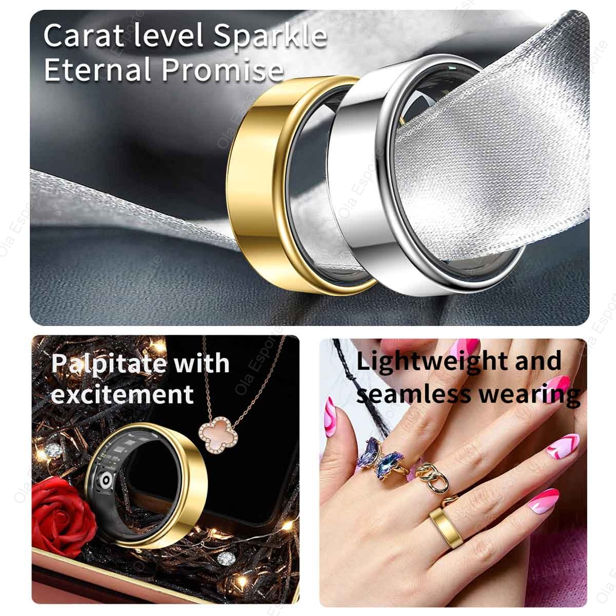 Titanium Alloy Smart Ring, Hea - Blood Pressure Monitor recension och pris